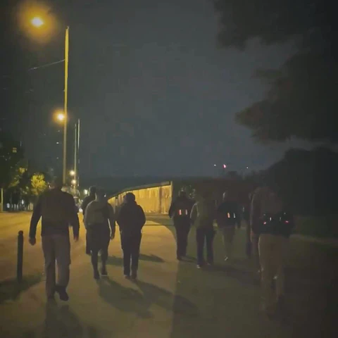 Walking alongside the remnants of the Berlin wall