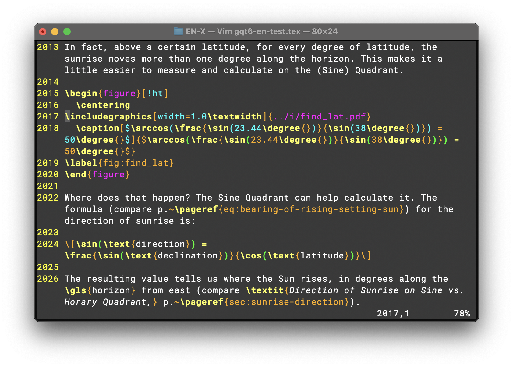 Sample screen from the making of GQT6.