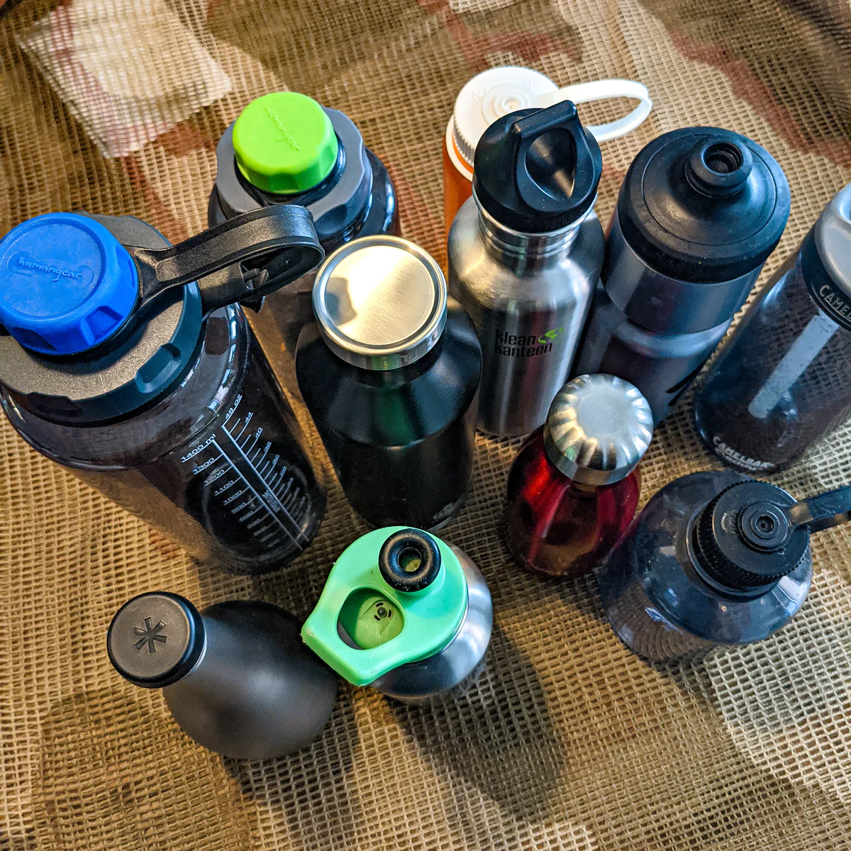 All the water bottles